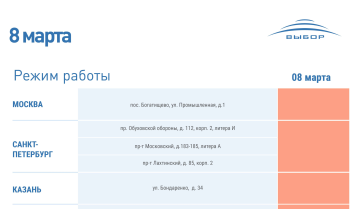 График работы 8 марта 2023 года 