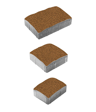Тротуарная плитка УРИКО - Гранит Оранжевый, комплект из 3 видов плит