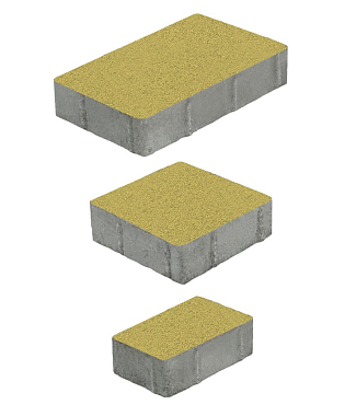 Тротуарная плитка СТАРЫЙ ГОРОД - Стандарт Жёлтый, комплект из 3 видов плит