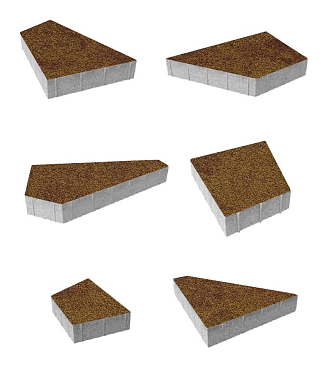 Тротуарная плитка ОРИГАМИ - Листопад гранит Каир, комплект из 6 видов плит